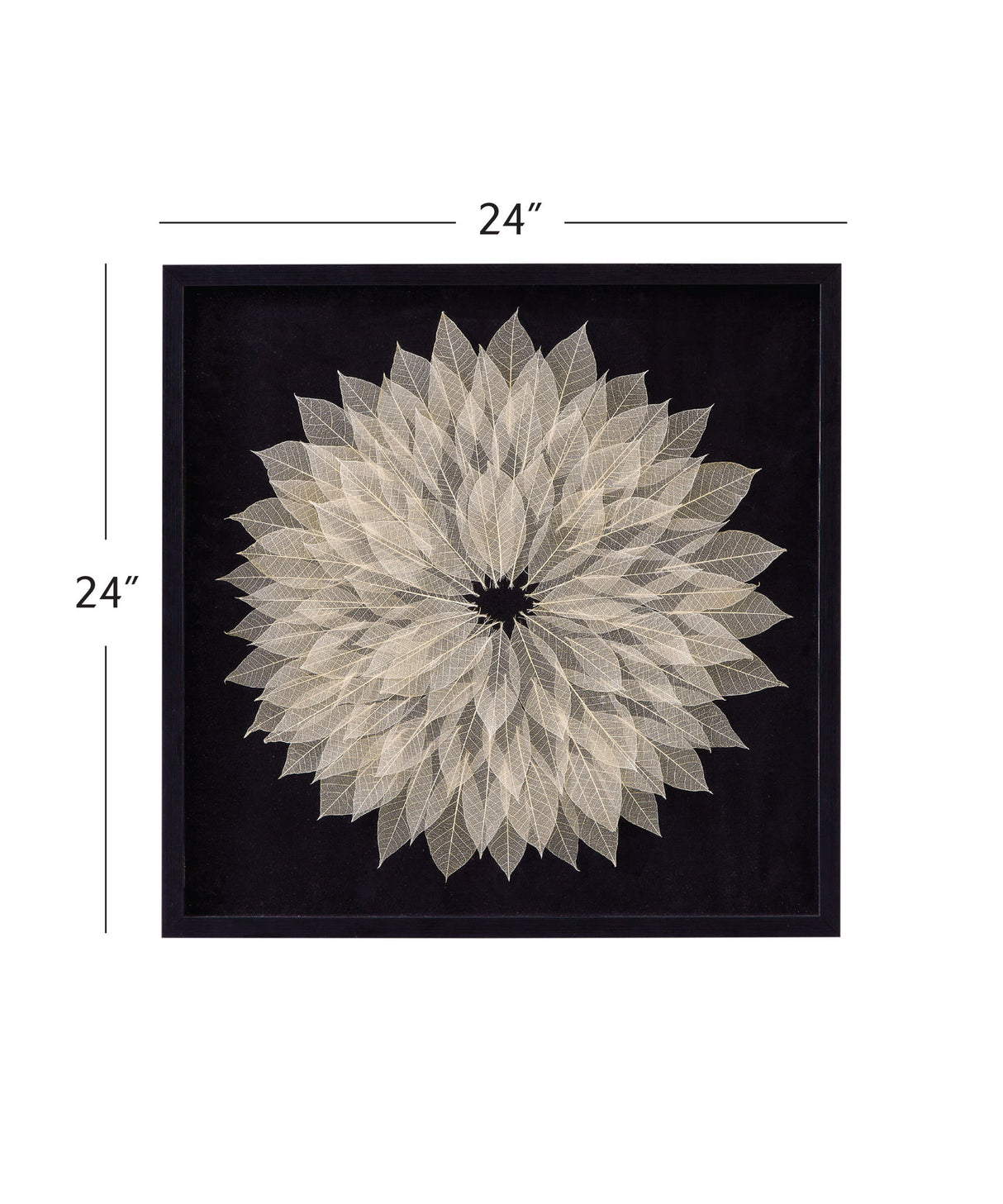 Translucent Leaf Wall Art - Black / Beige