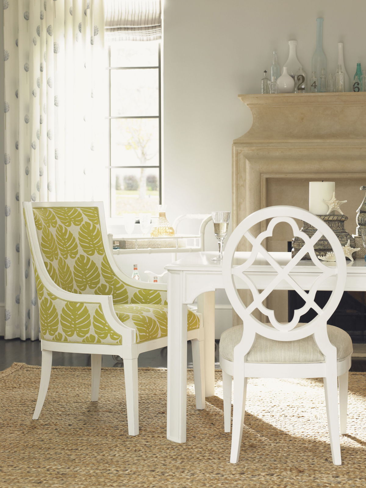 Ivory Key - Aqua Bay Chair - Dark Brown / Green