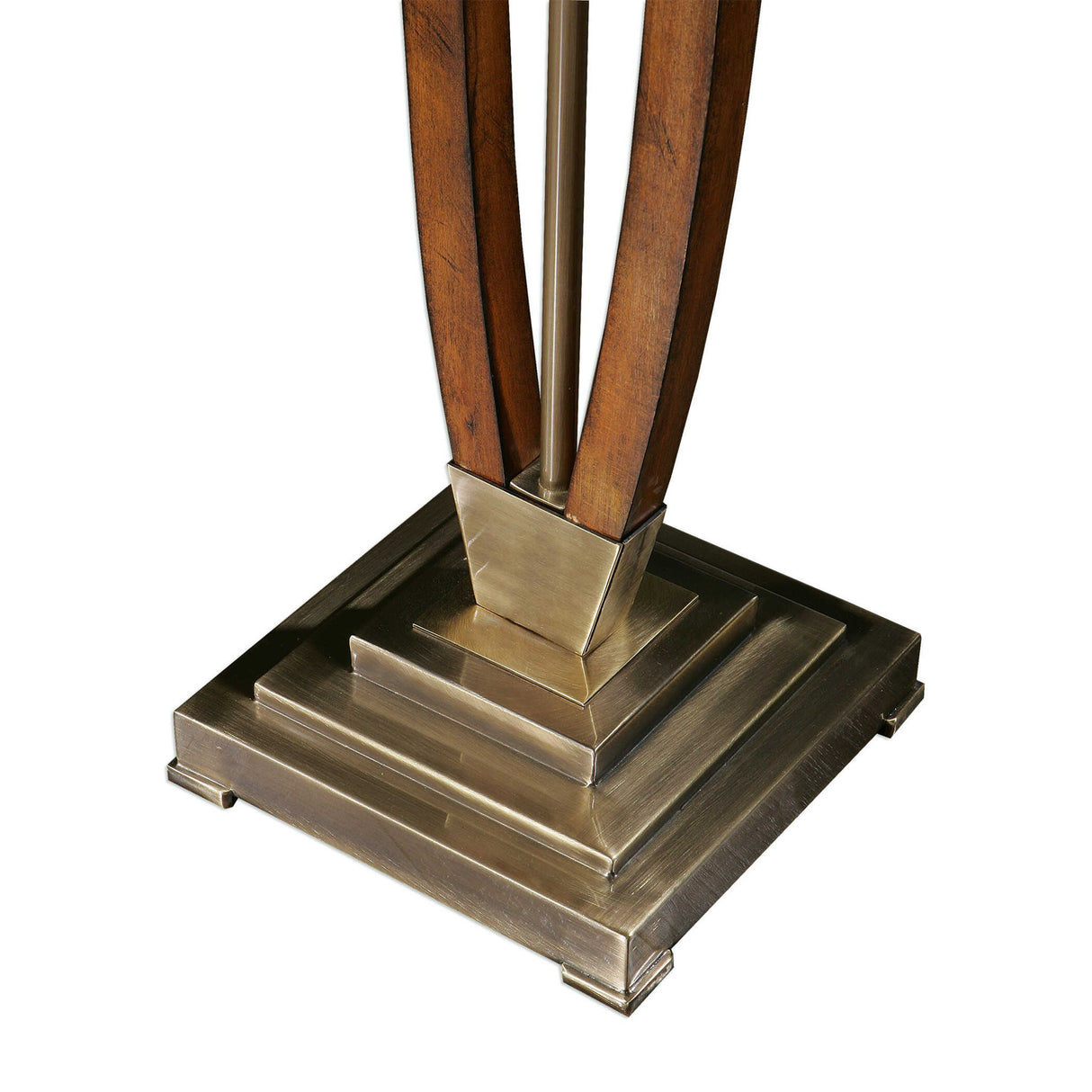 Boydton - Burnished Wood Floor Lamp - Gold