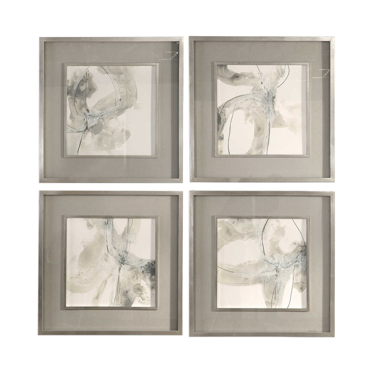 Divination - Abstract Art, Set Of 4 - Beige