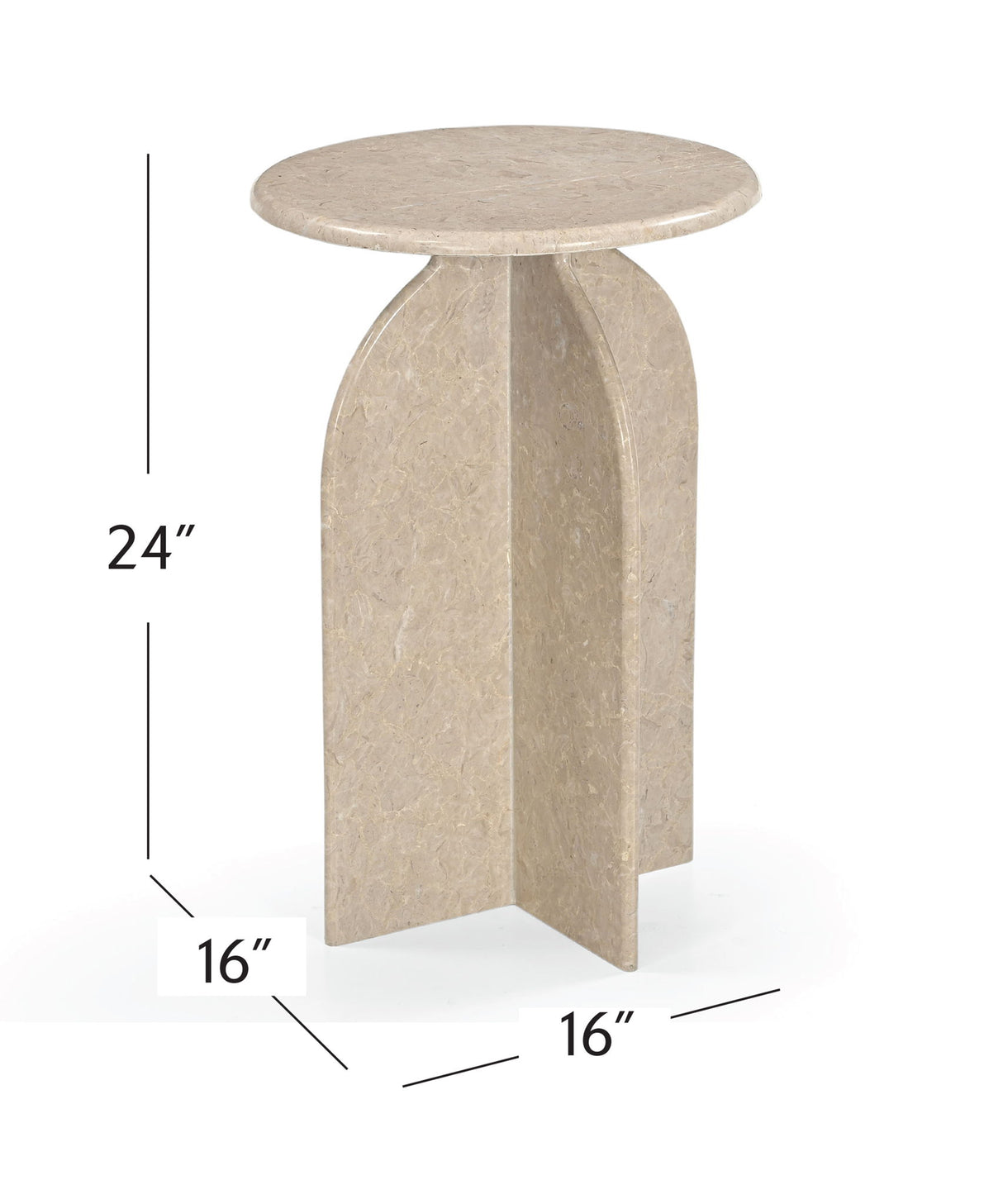 Abbey - Accent Table - Feather Marble