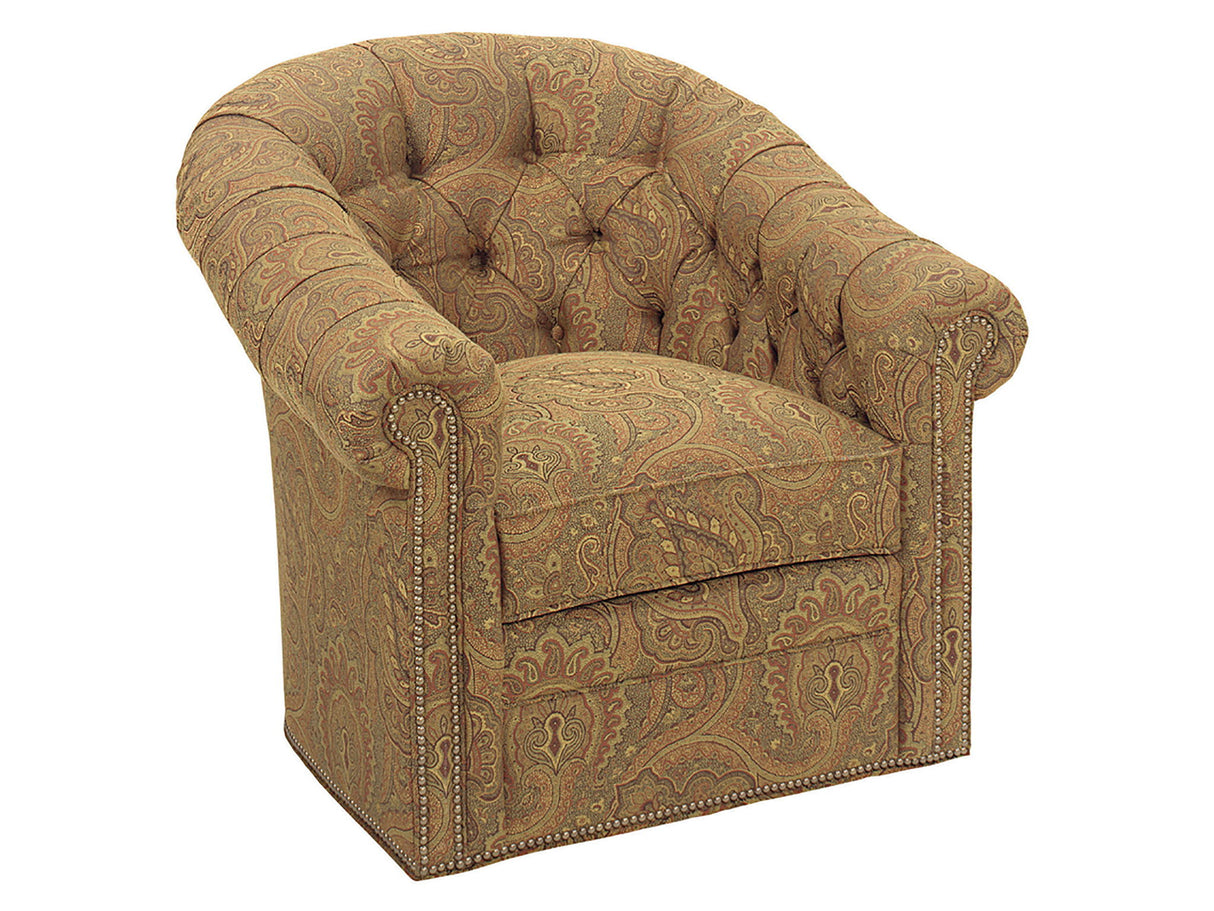 Lexington Upholstery - Robinson Swivel Chair - Dark Brown