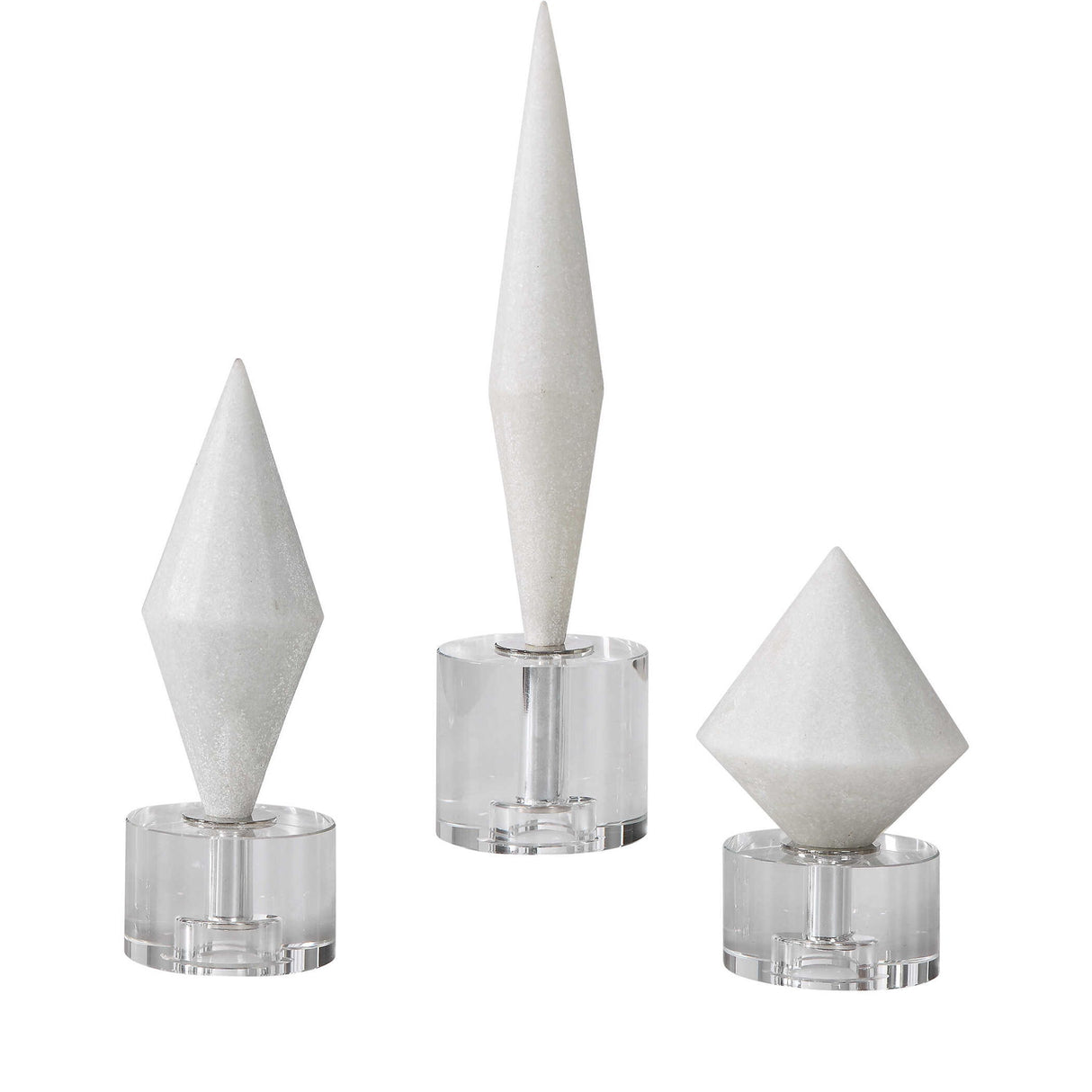 Alize - Stone Sculptures, Set Of 3 - White