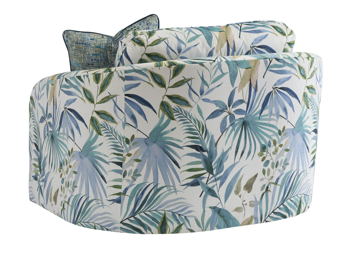 Key Biscayne - Moorings Swivel Chair - Light Brown / Light Blue