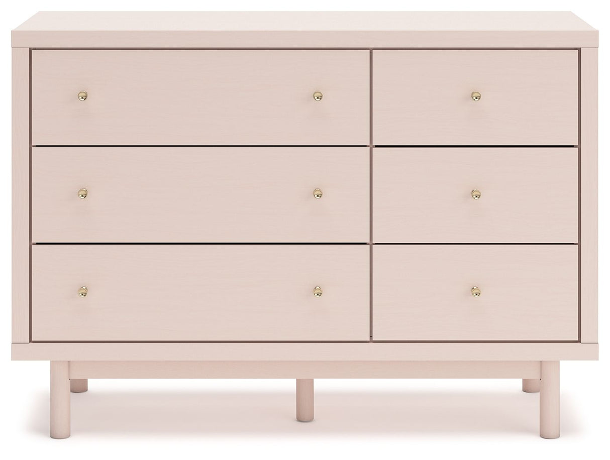 Wistenpine - Six Drawer Dresser - Blush