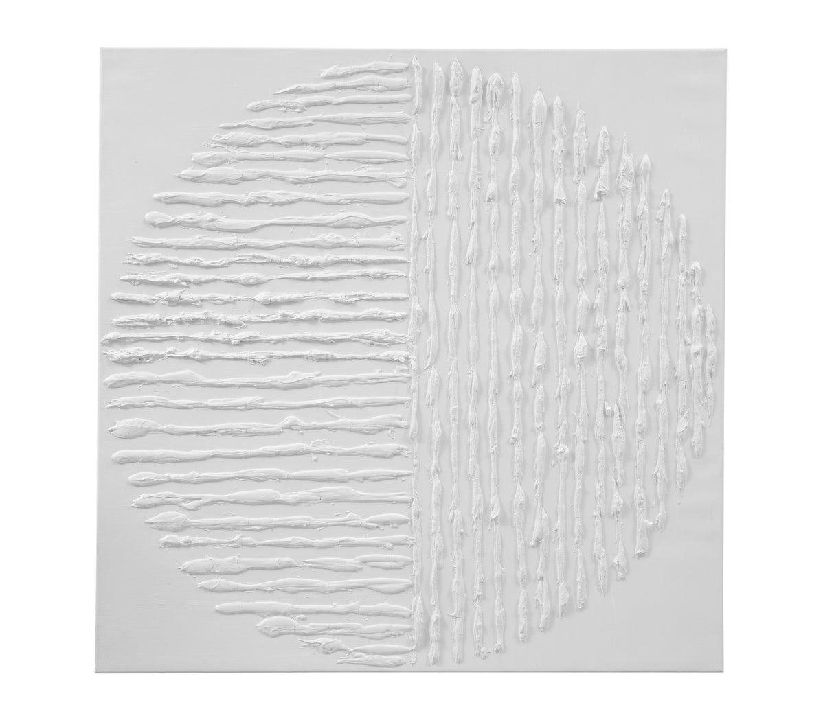 Textured Circle Canvas Art - White