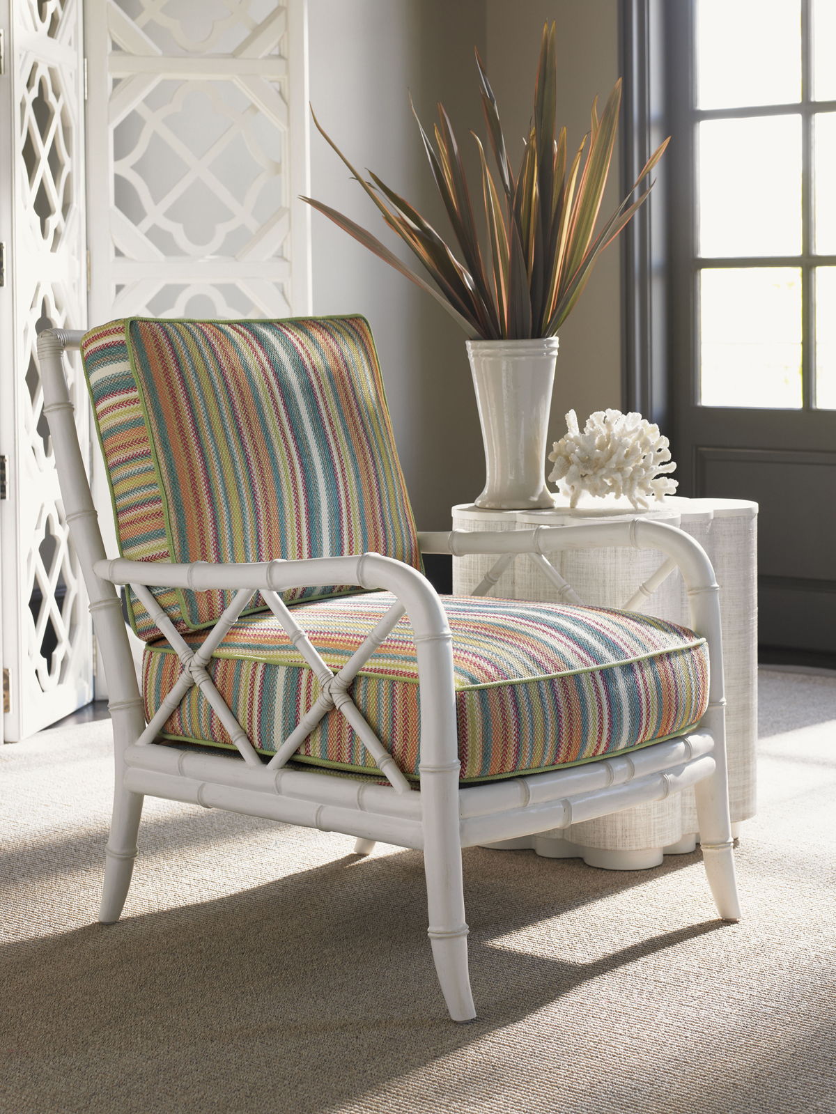 Ivory Key - Heydon Chair - White / Blue