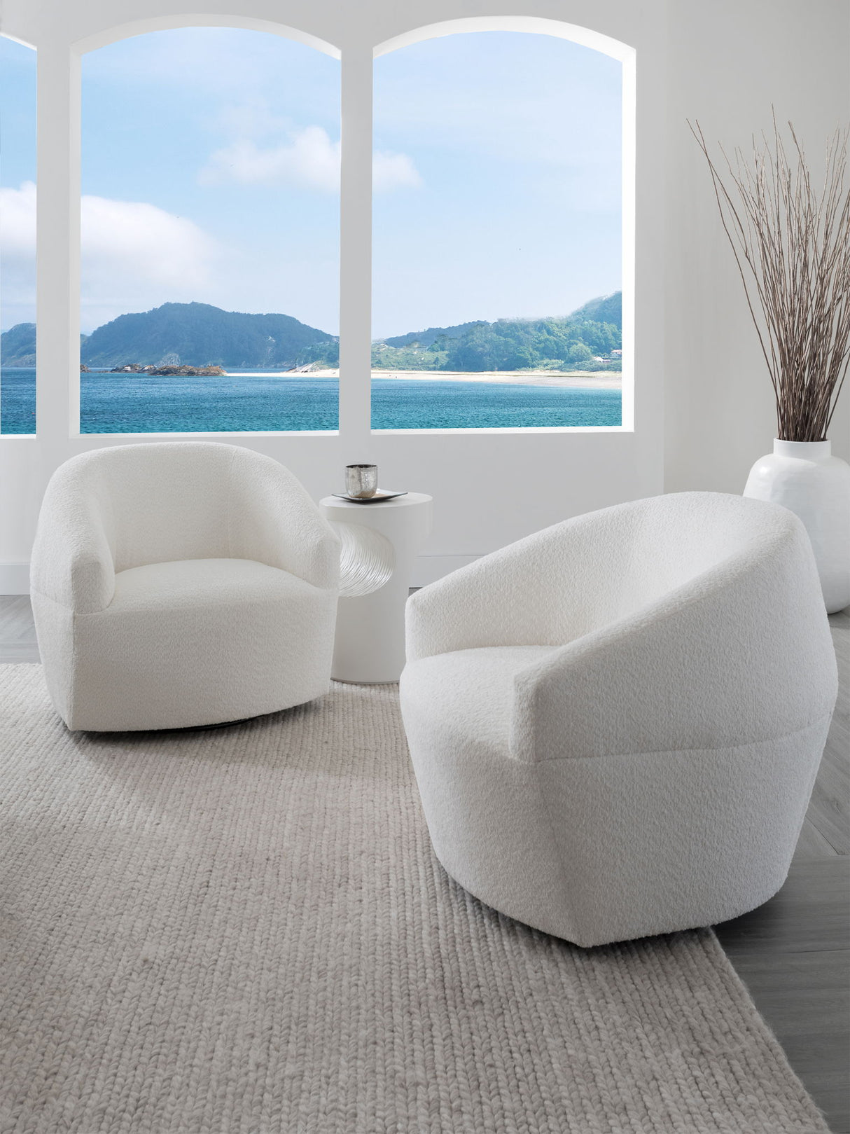 Artistica Upholstery - Natalie Swivel Chair - White