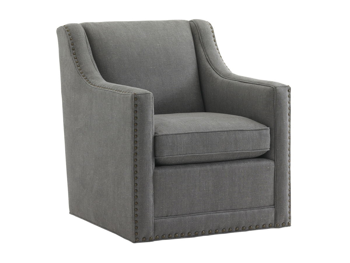 Lexington Upholstery - Barrier Swivel Chair - Dark Gray