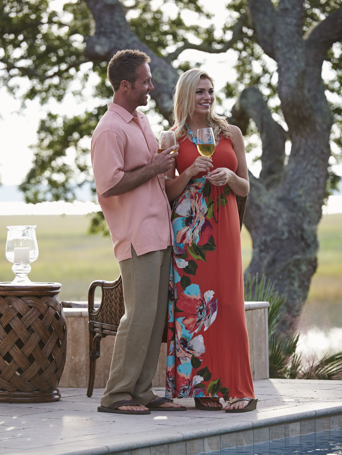 Bali Hai - Hibiscus Round Accent Table - Dark Brown