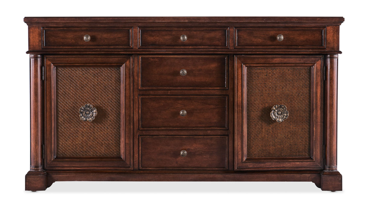 Charleston - Two Door-Six Drawer Buffet - Dark Brown