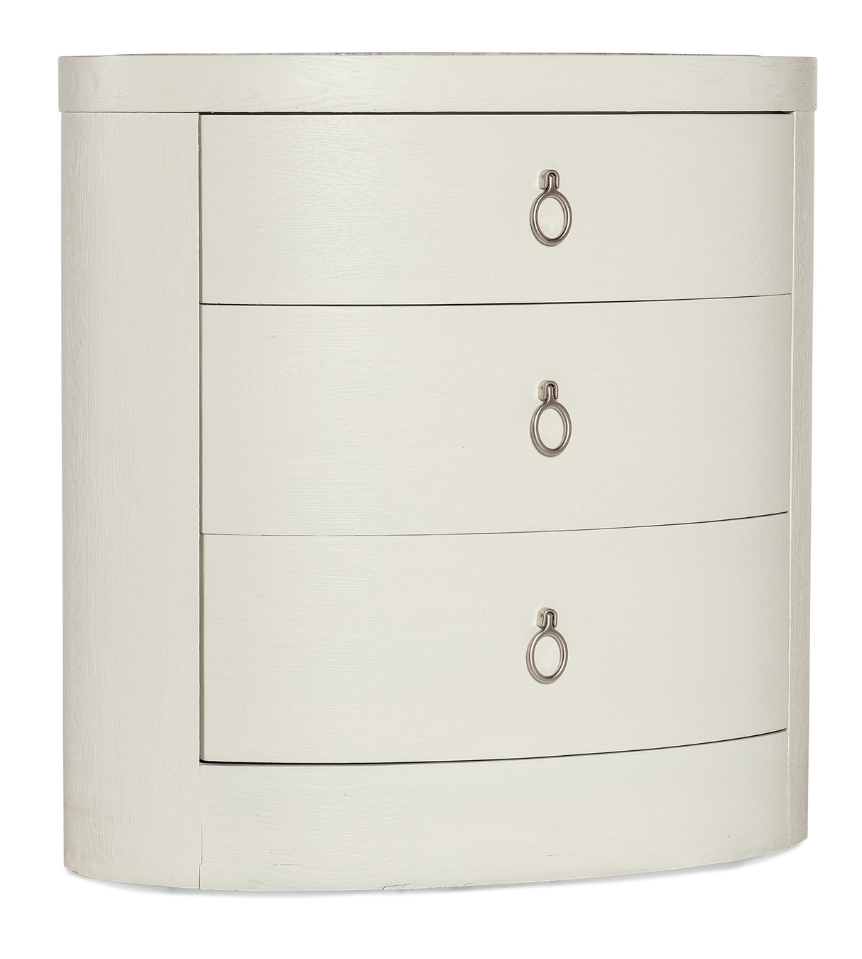 Serenity - Wavecrest Oval Nightstand - White
