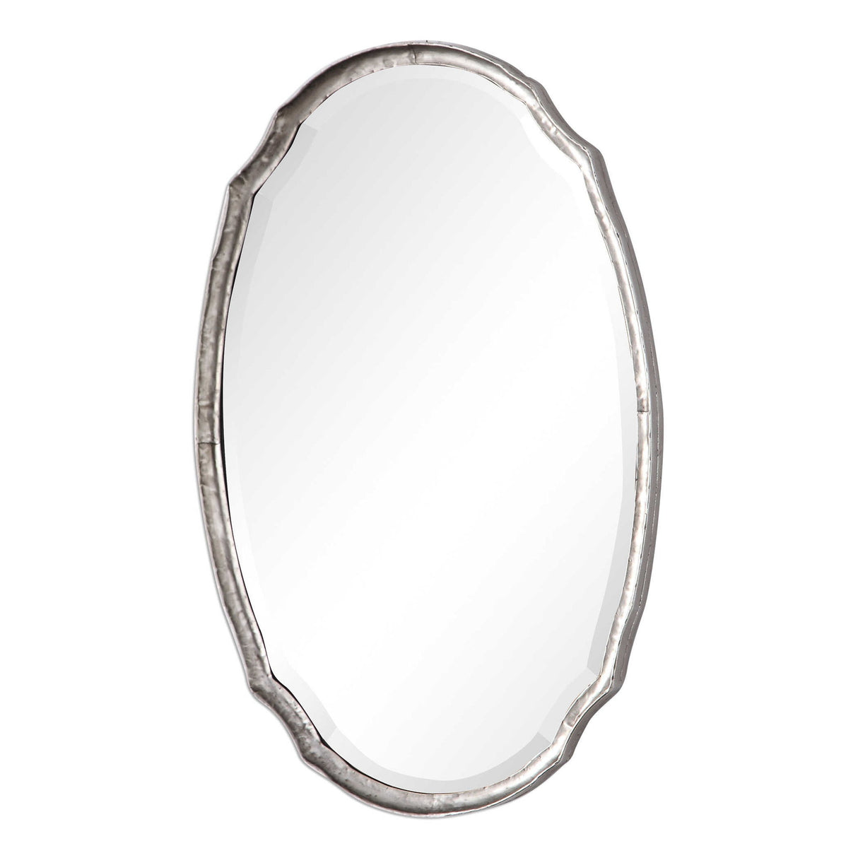 Hammered Finish Mirror - Silver