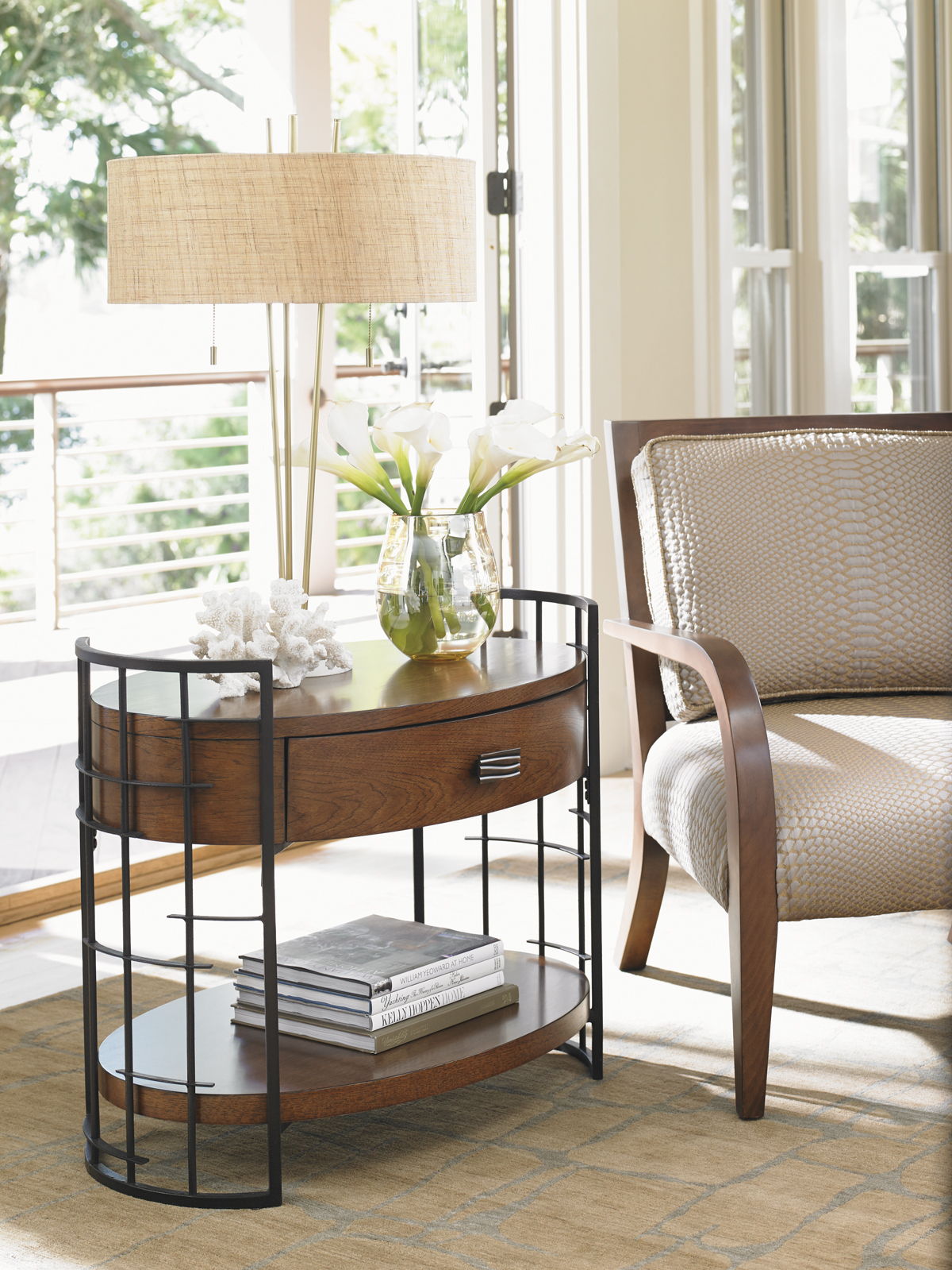 Island Fusion - Sendai High/Low Nightstand - Dark Brown