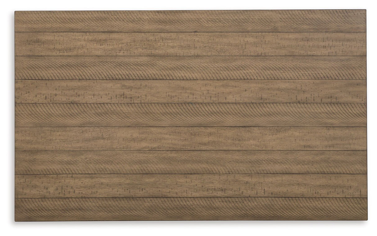 Skempton - Counter Height Dining Table and Bar Stools (Set of 7) - White / Light Brown