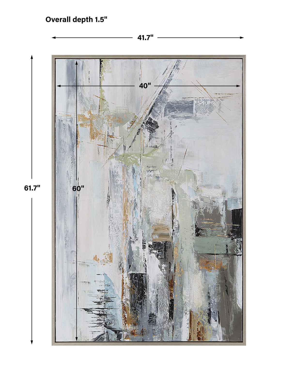 Natural Springs - Hand Painted Canvas Art - Pearl Silver