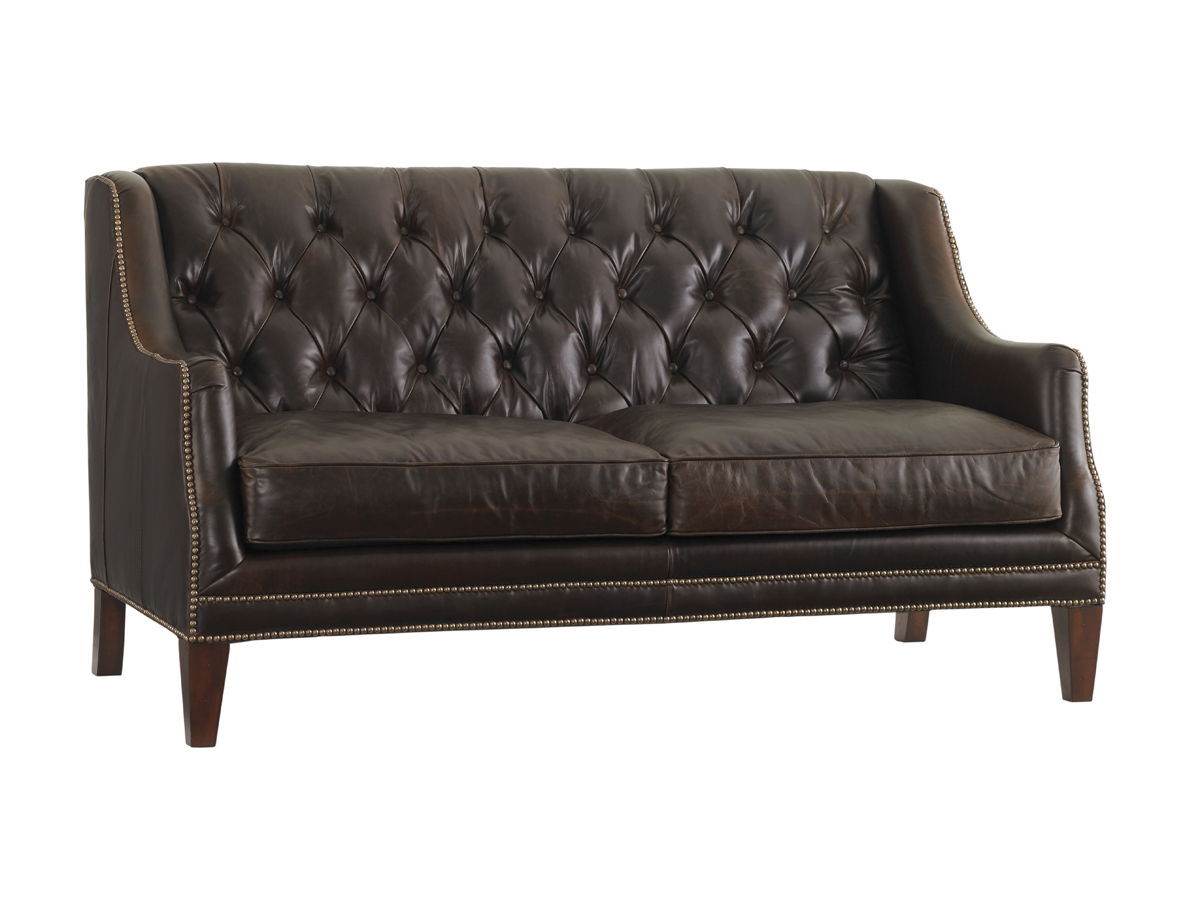 Lexington Leather - Sloane Leather Settee - Dark Brown