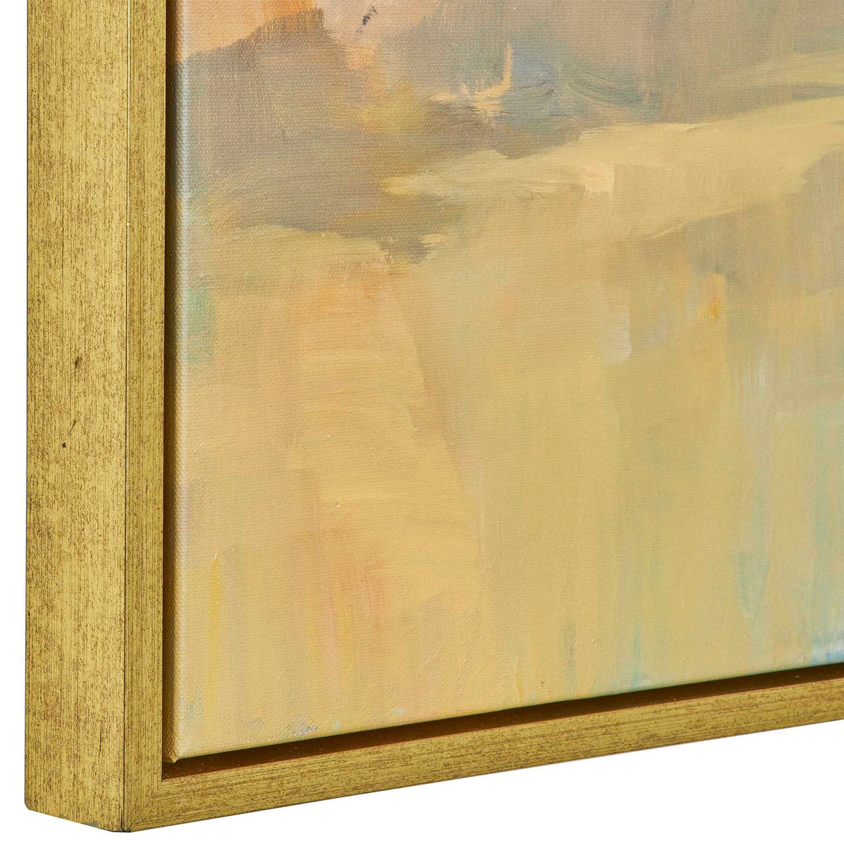Folded Hills - Framed Landscape Art - Yellow
