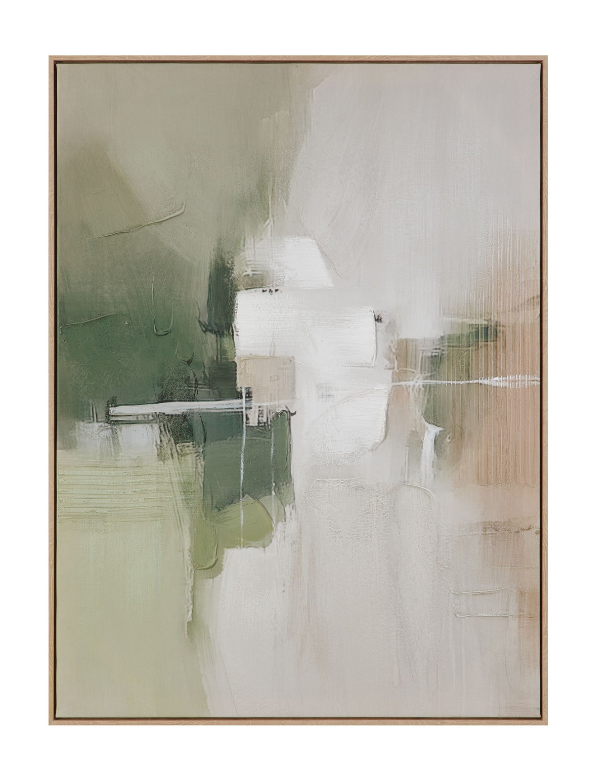 Verdant Horizon II Framed Canvas - Green