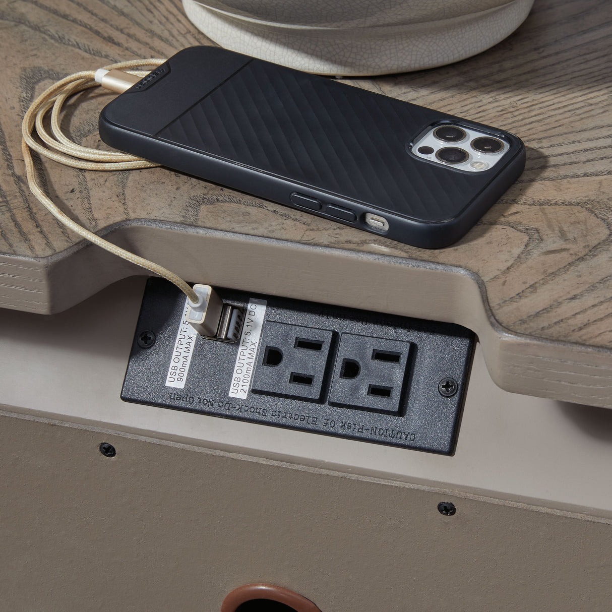 Ardenfield - Three Drawer Night Stand - Light Brown