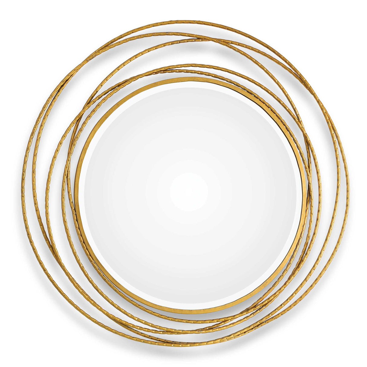 Whirlwind - Round Mirror - Gold