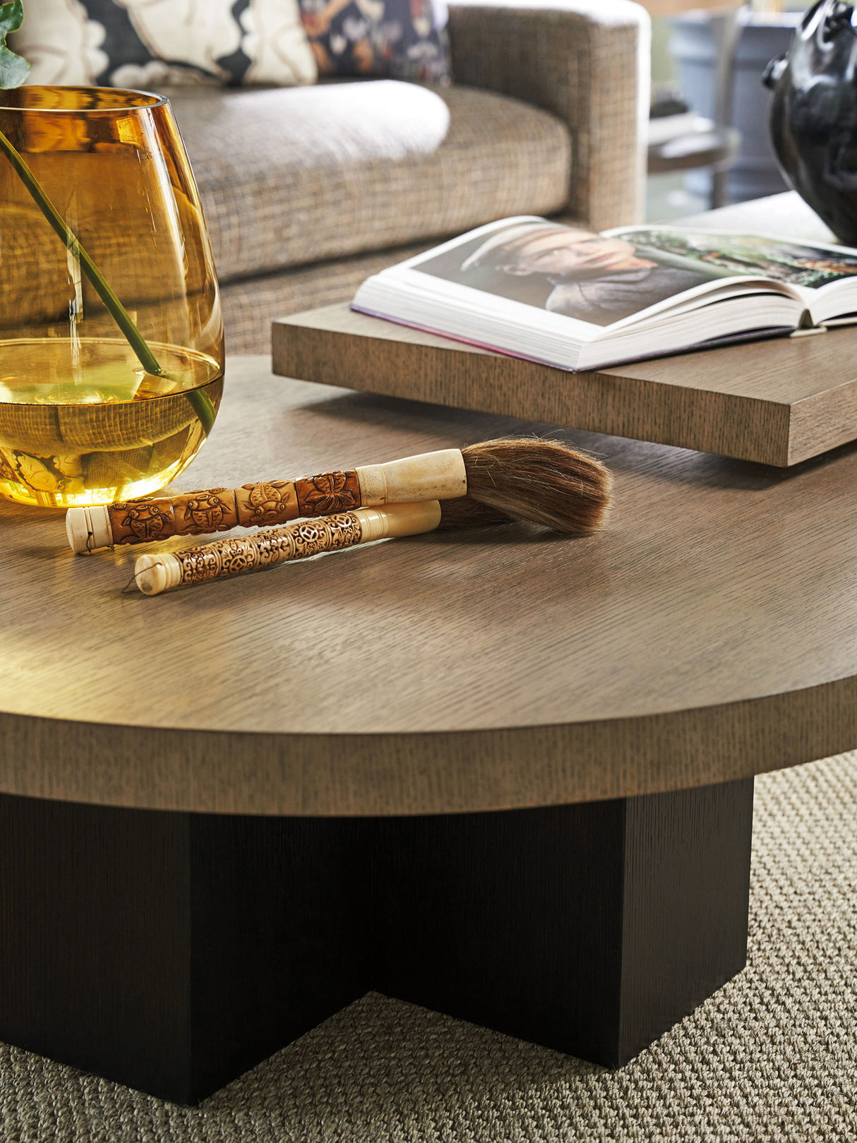 Zanzibar - Portofino Nesting Cocktail Tables - Light Brown / Black