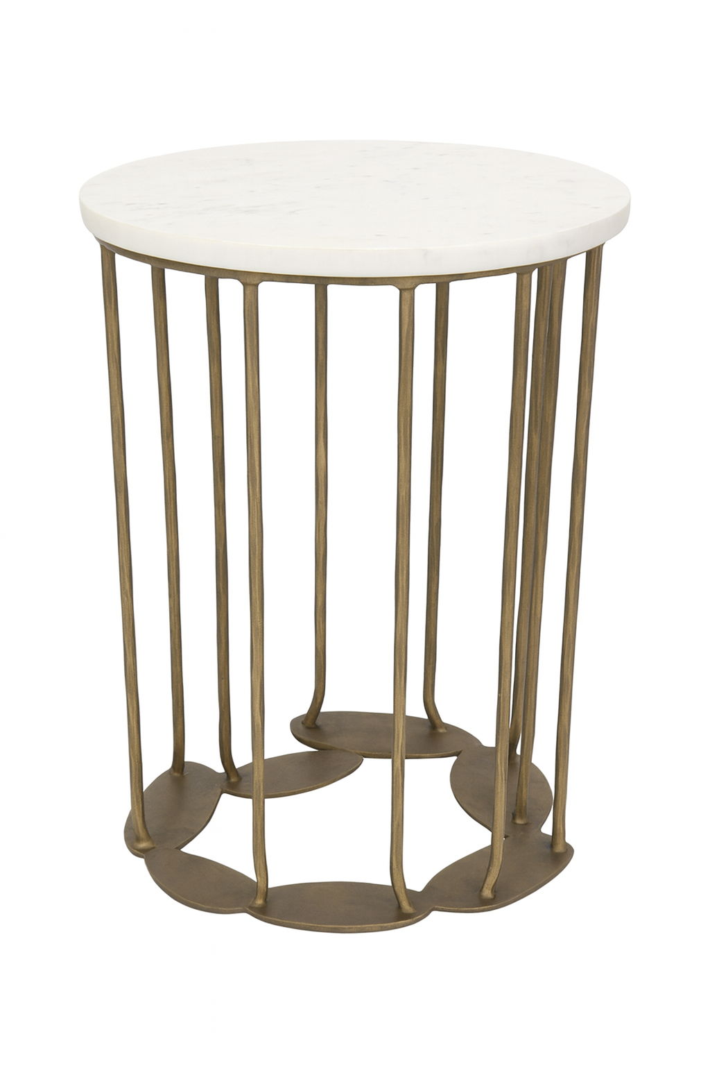 Blythe - Accent Table - White / Brass