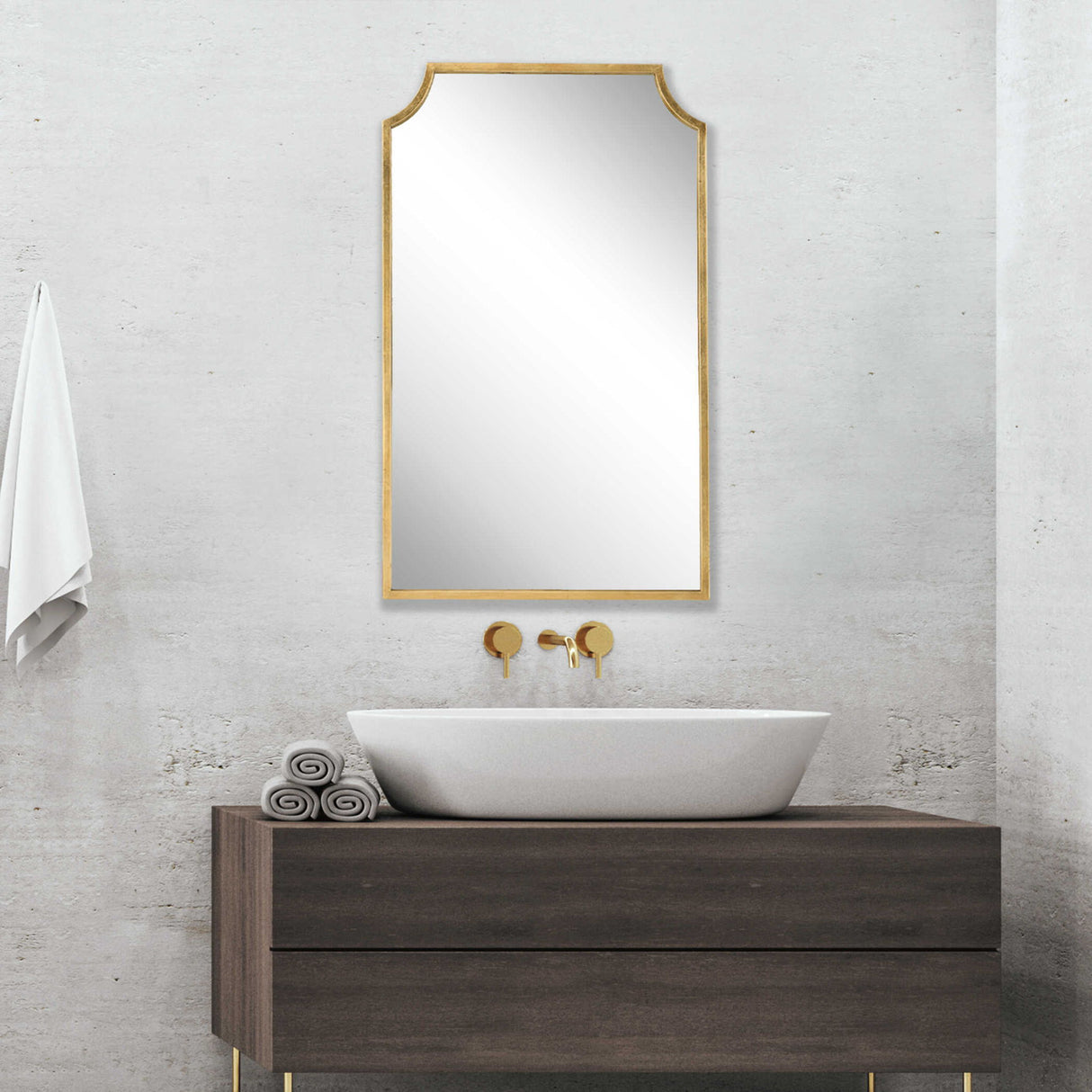 Metal Frame Mirror - Gold Leaf
