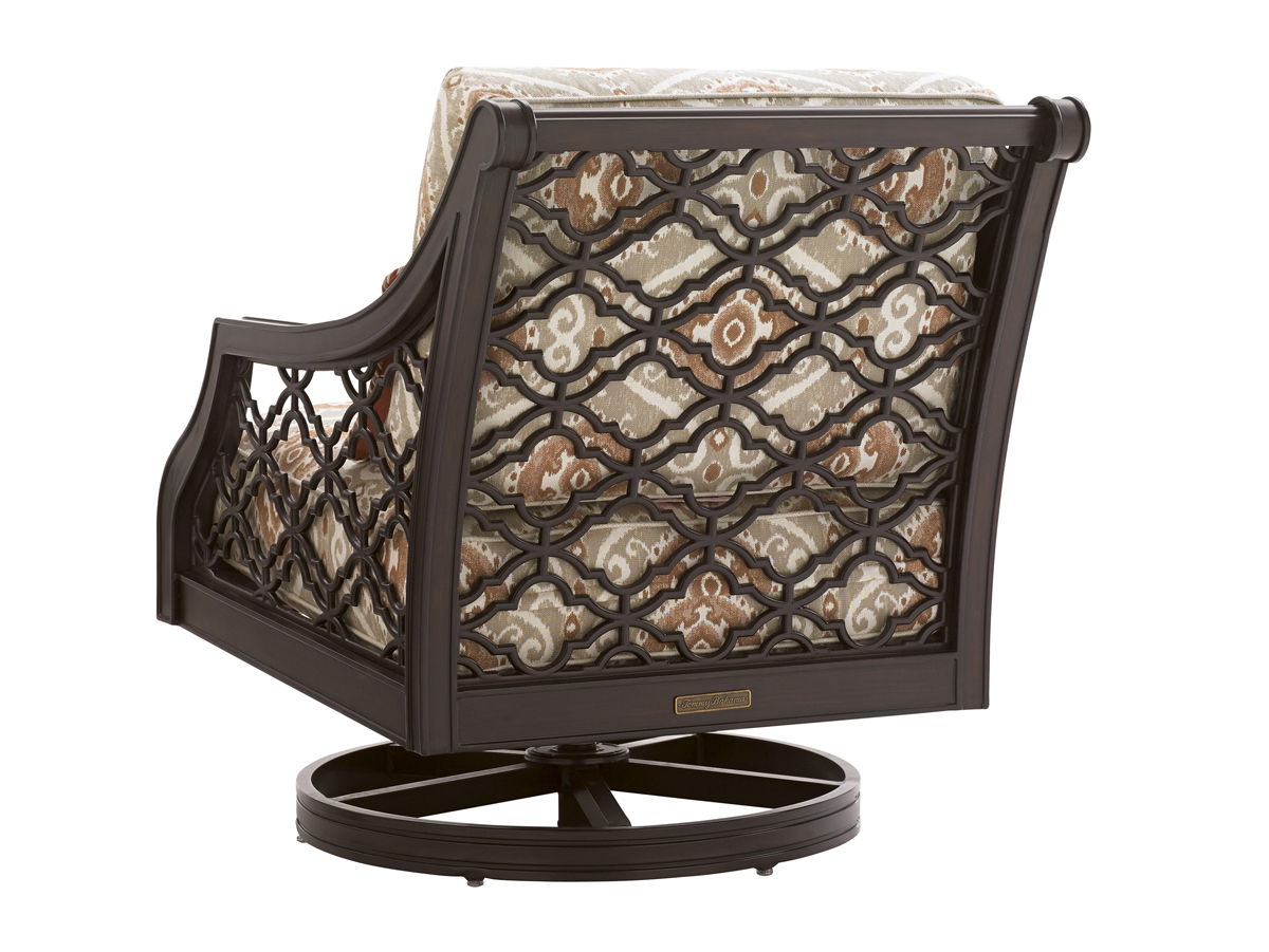 Royal Kahala Black Sands - Swivel Rocker Lounge Chair - Dark Brown / Red