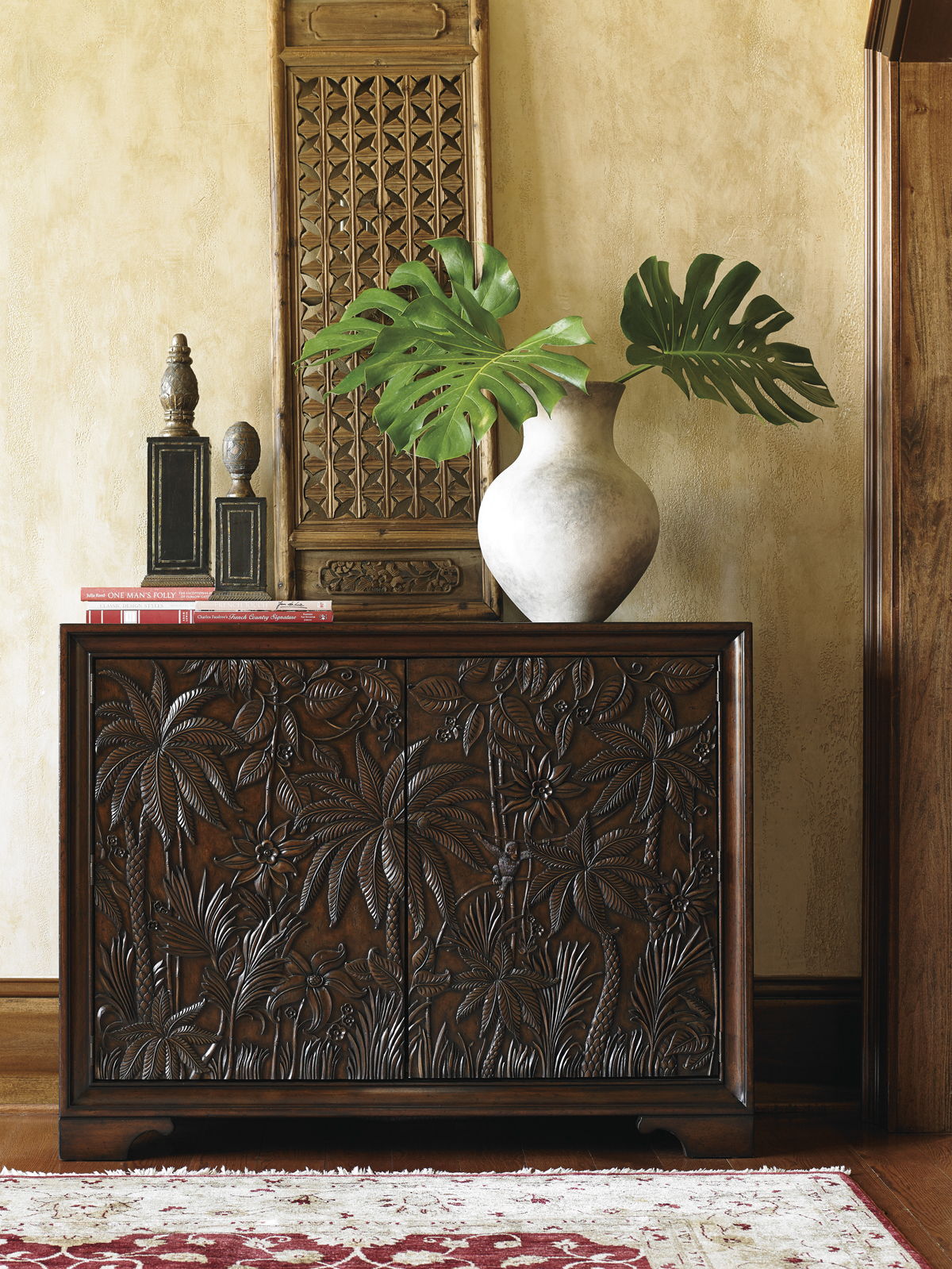 Royal Kahala - Balboa Carved Door Chest - Dark Brown