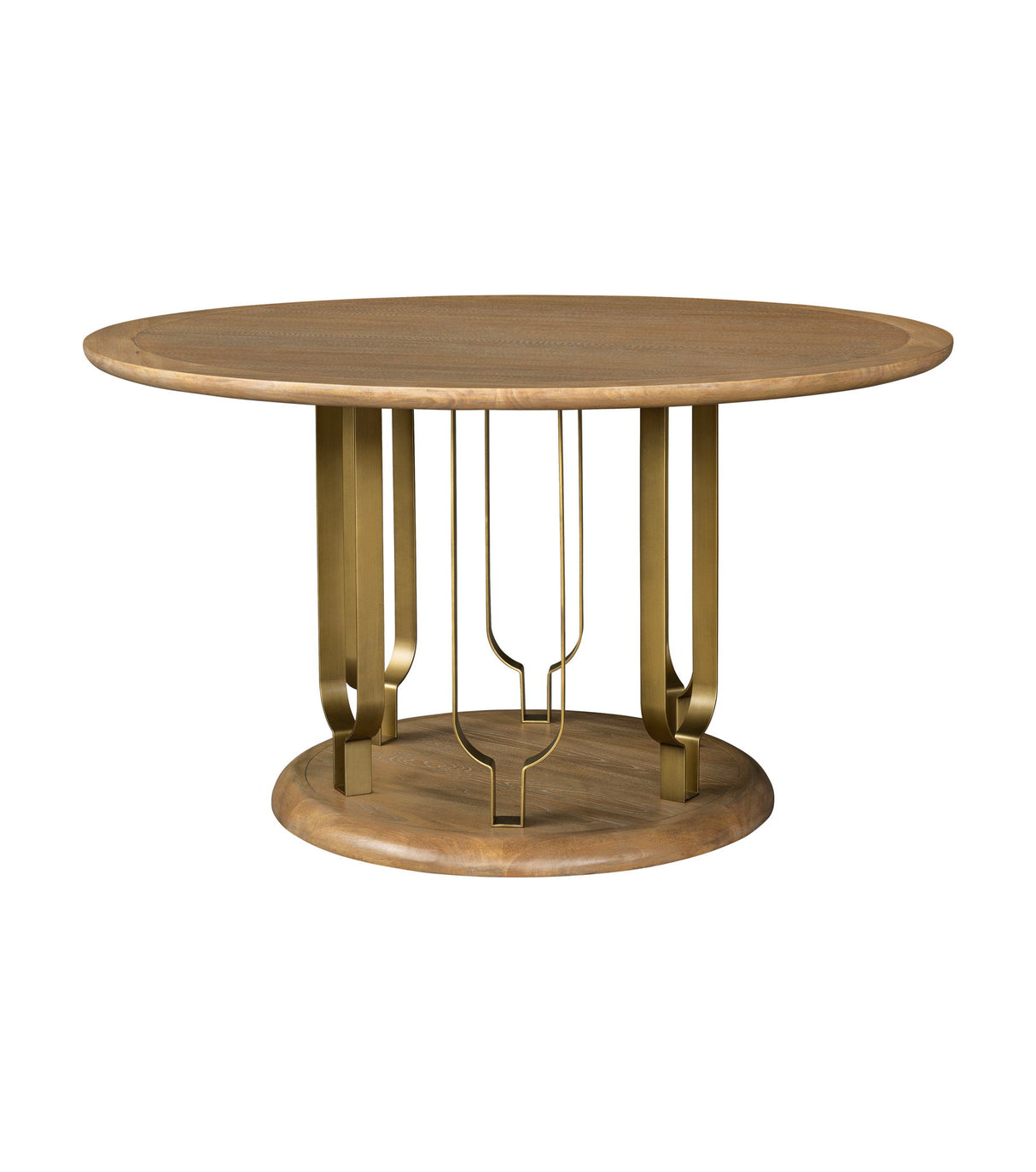Ryder - Dining Table - Chestnut Elm / Antique Brass