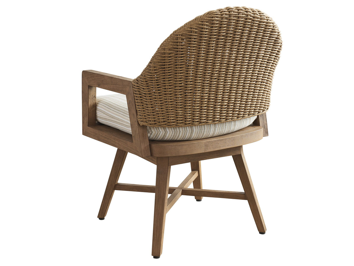 Isle Of Palms - Swivel Dining Chair - Dark Brown / White