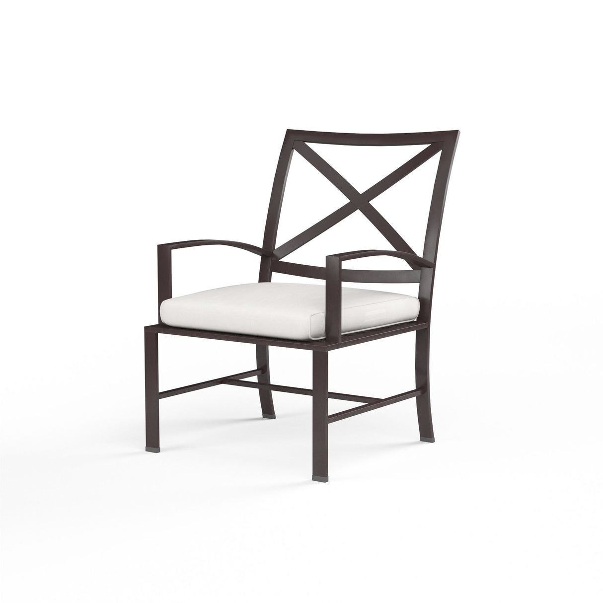 La Jolla - Dining Chair, With Self Welt - Canvas Flax / Dark Brown