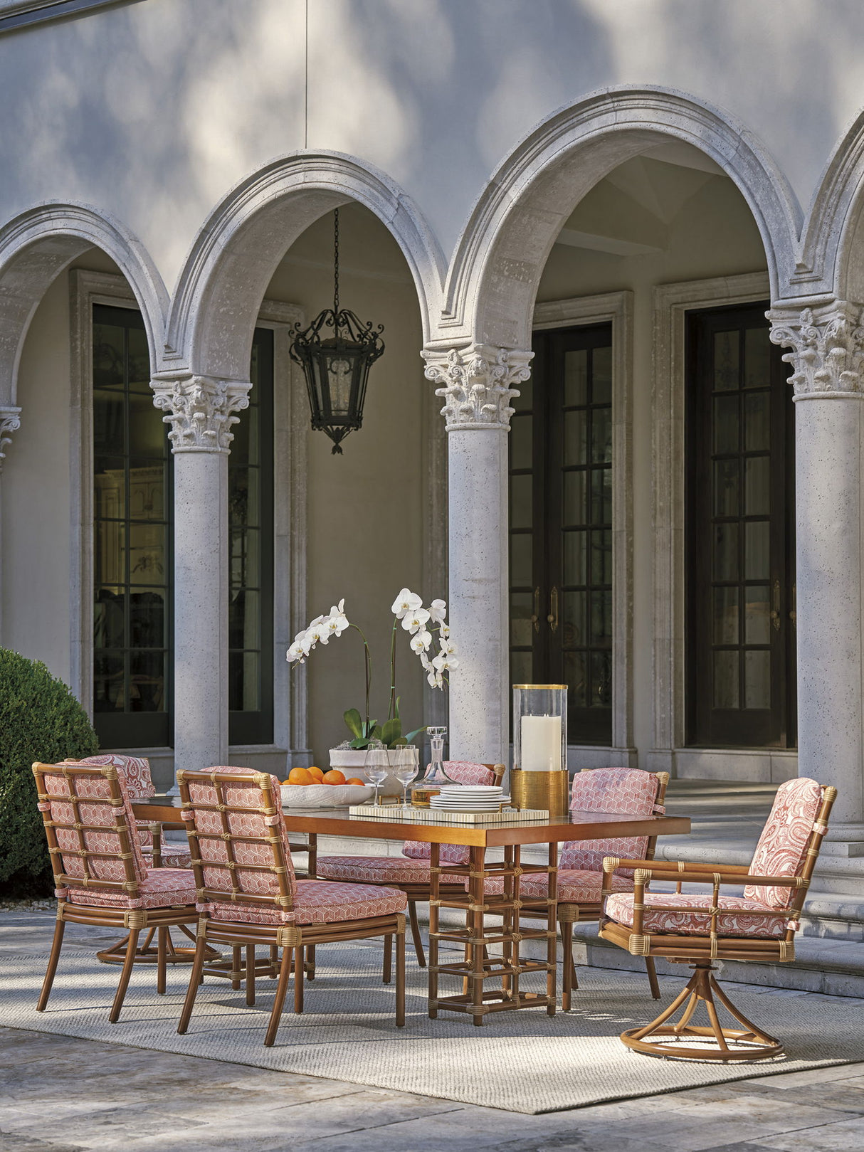 Sandpiper Bay - Swivel Rocker Dining Chair - Dark Brown / Red