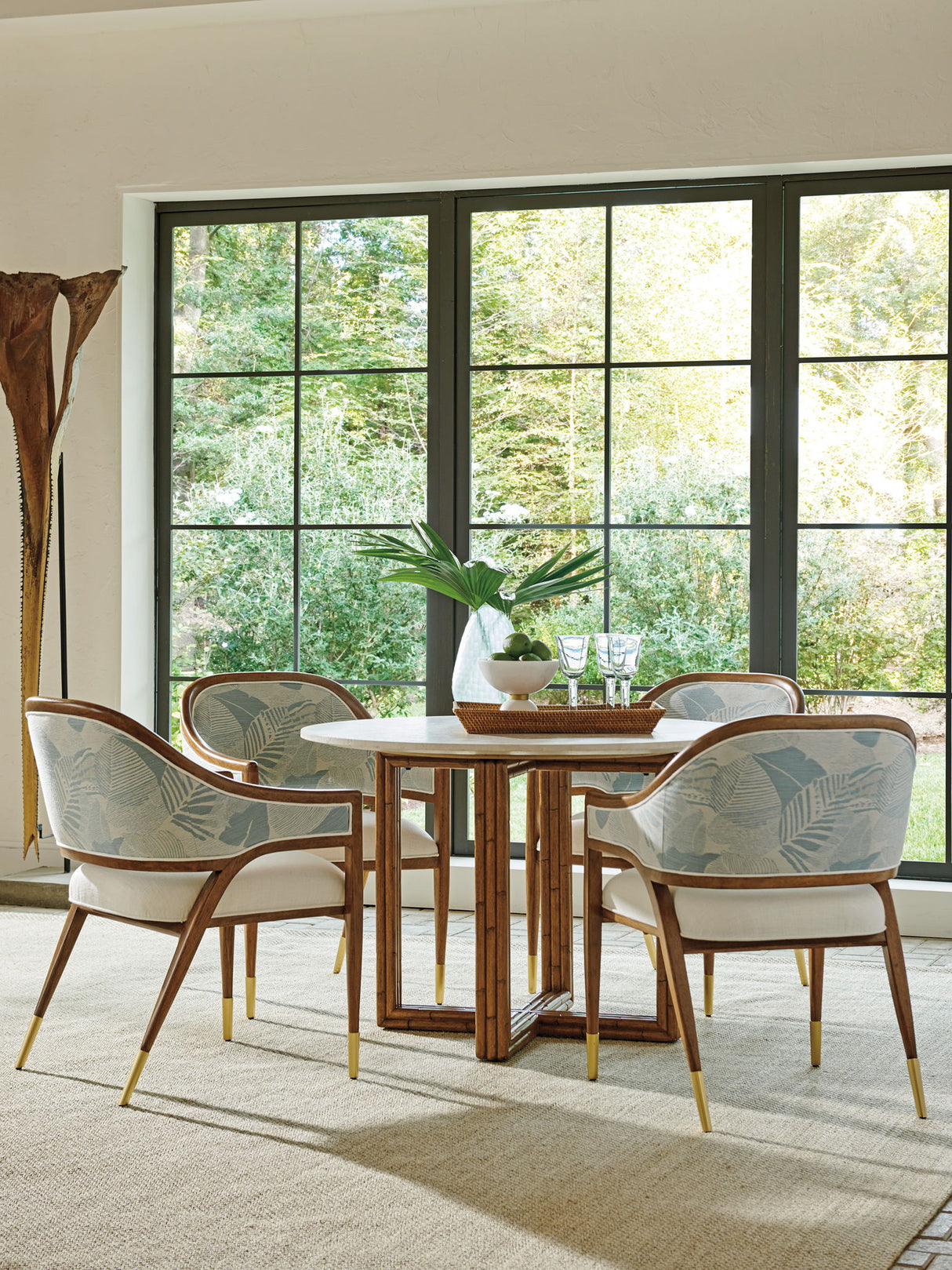 Palm Desert - Arcadia Marble Top Breakfast Table - Dark Brown