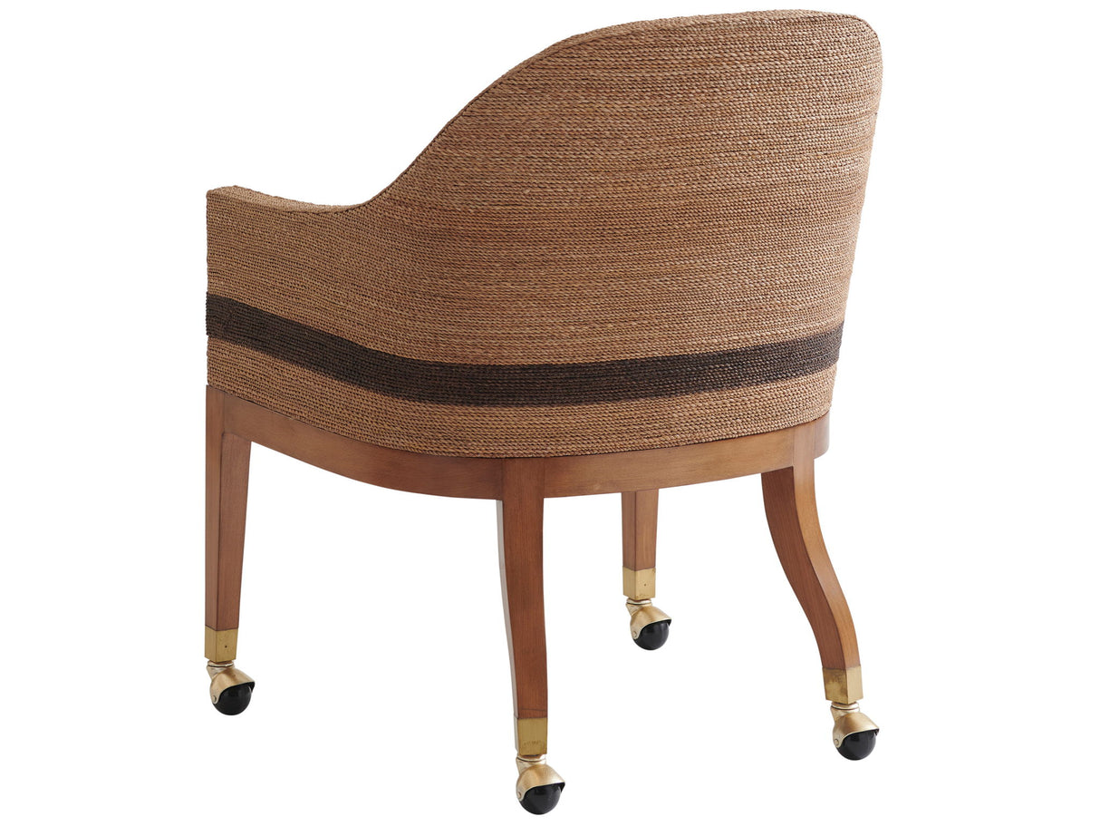 Palm Desert - Dorian Woven Arm Chair With Casters - Dark Brown