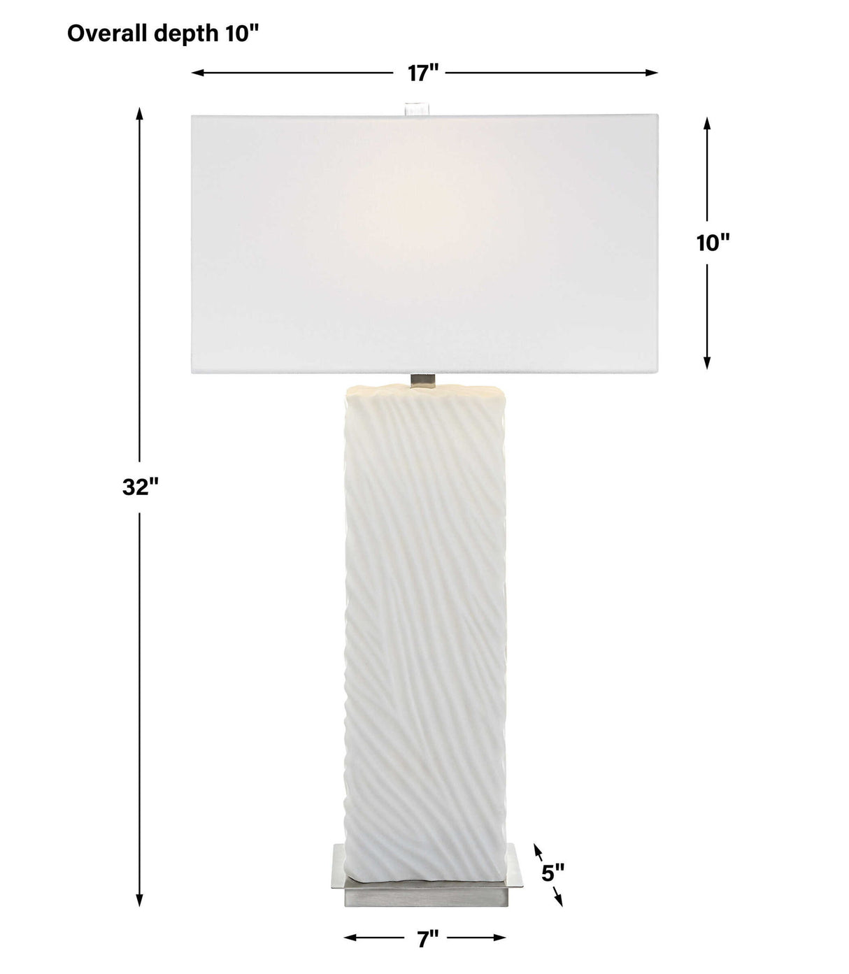 Pillar - Marble Table Lamp - White