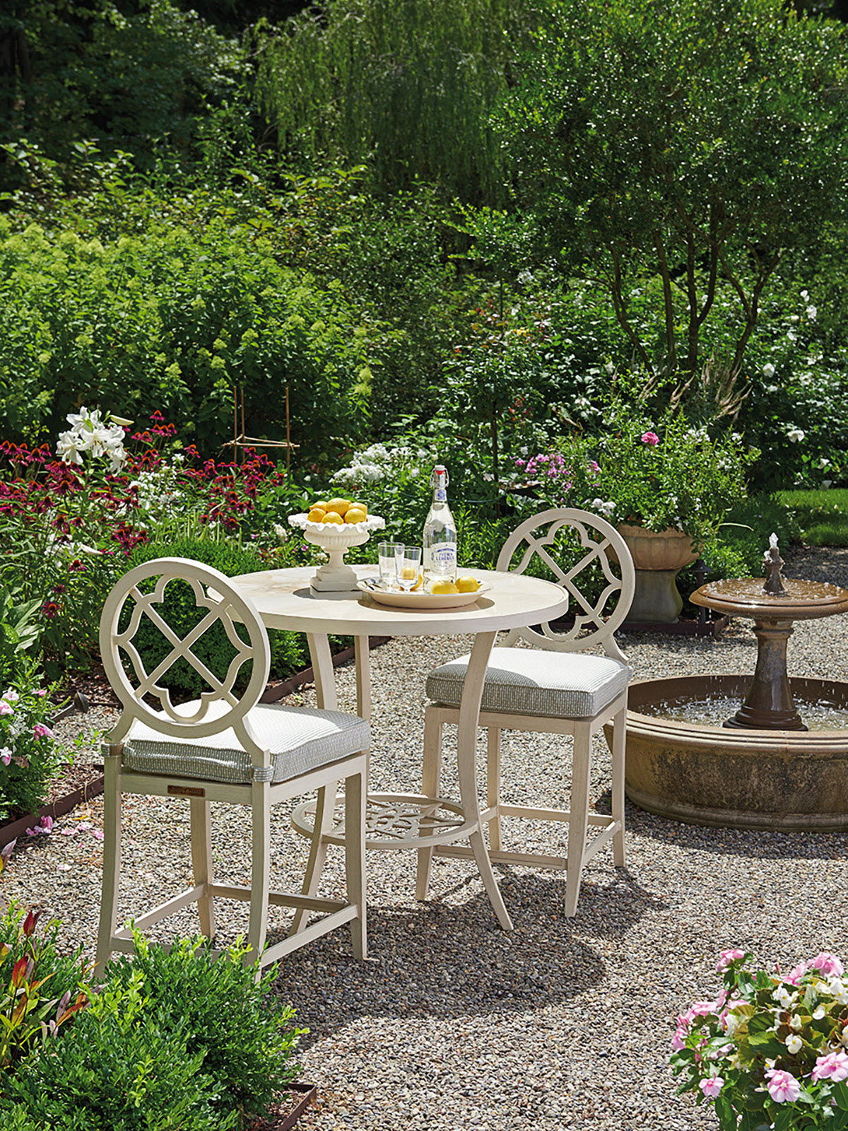 Misty Garden - Counter Stool - Light Brown / Green