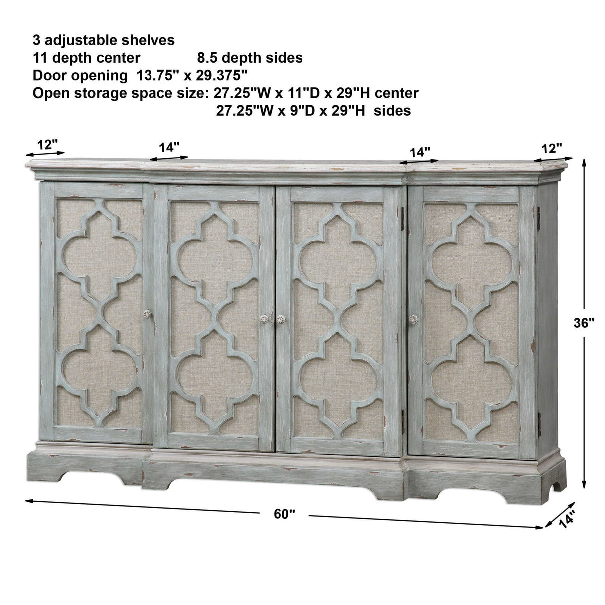 Sophie - 4 Door Cabinet - Grey