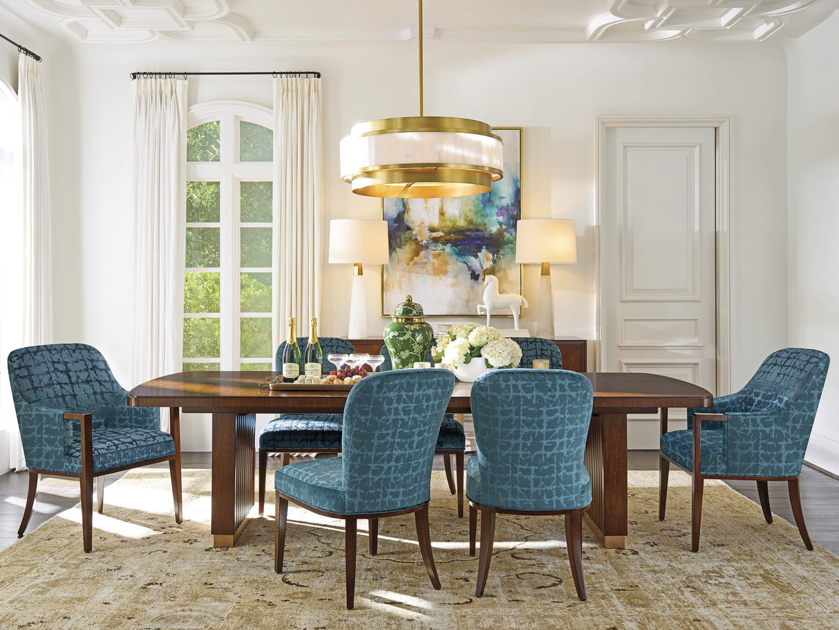 Rendezvous - Portman Double Pedestal Dining Table - Dark Brown