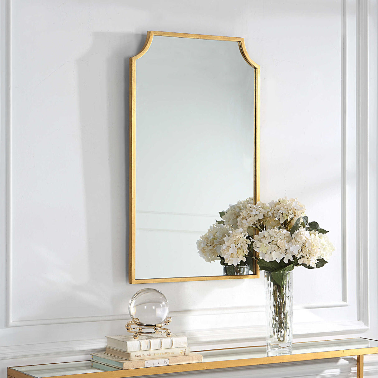 Metal Frame Mirror - Gold Leaf