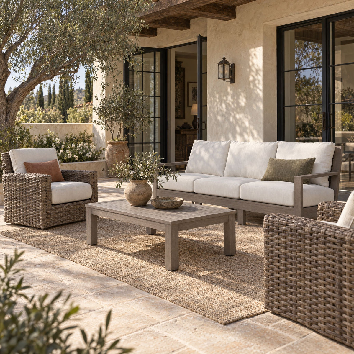 Havana - Swivel Club Glider With Self Welt - Canvas Flax