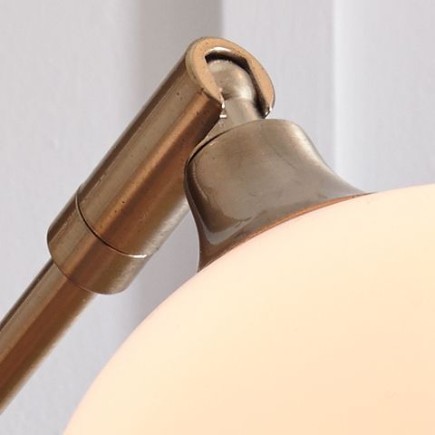 Taliya - Metal Arc Lamp - Champagne / White