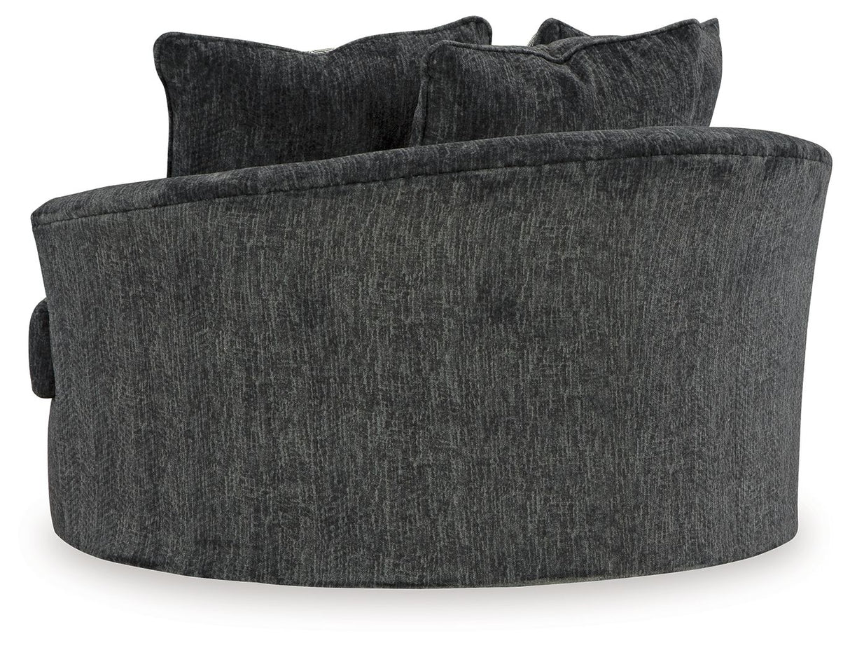 Biddeford - Oversized Swivel Accent Chair - Shadow