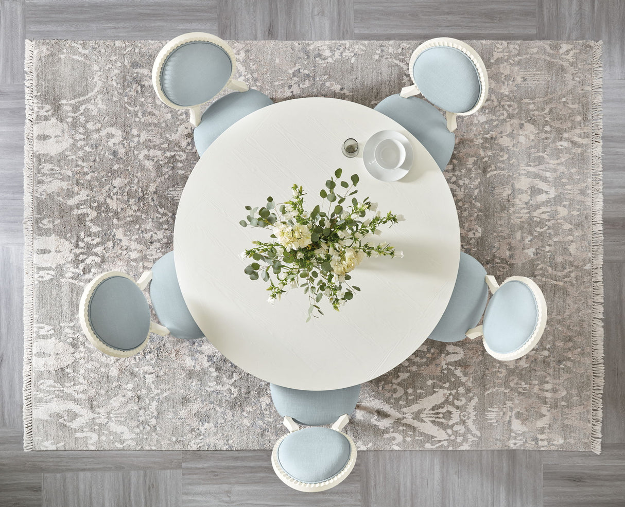 Serenity - Laguna Round Dining Table - Dark Gray / White
