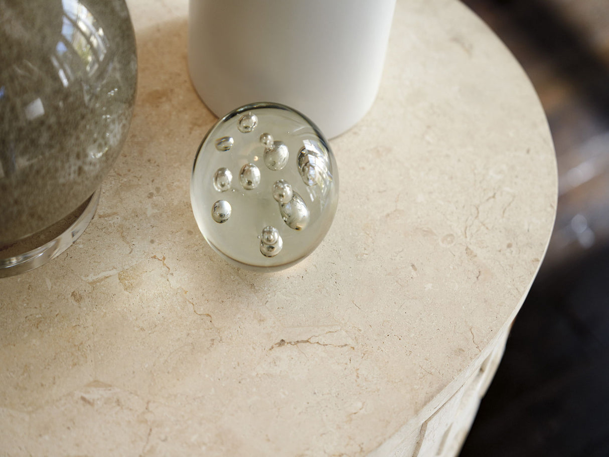 Rendezvous - Albion Stone Oval Nightstand - Beige