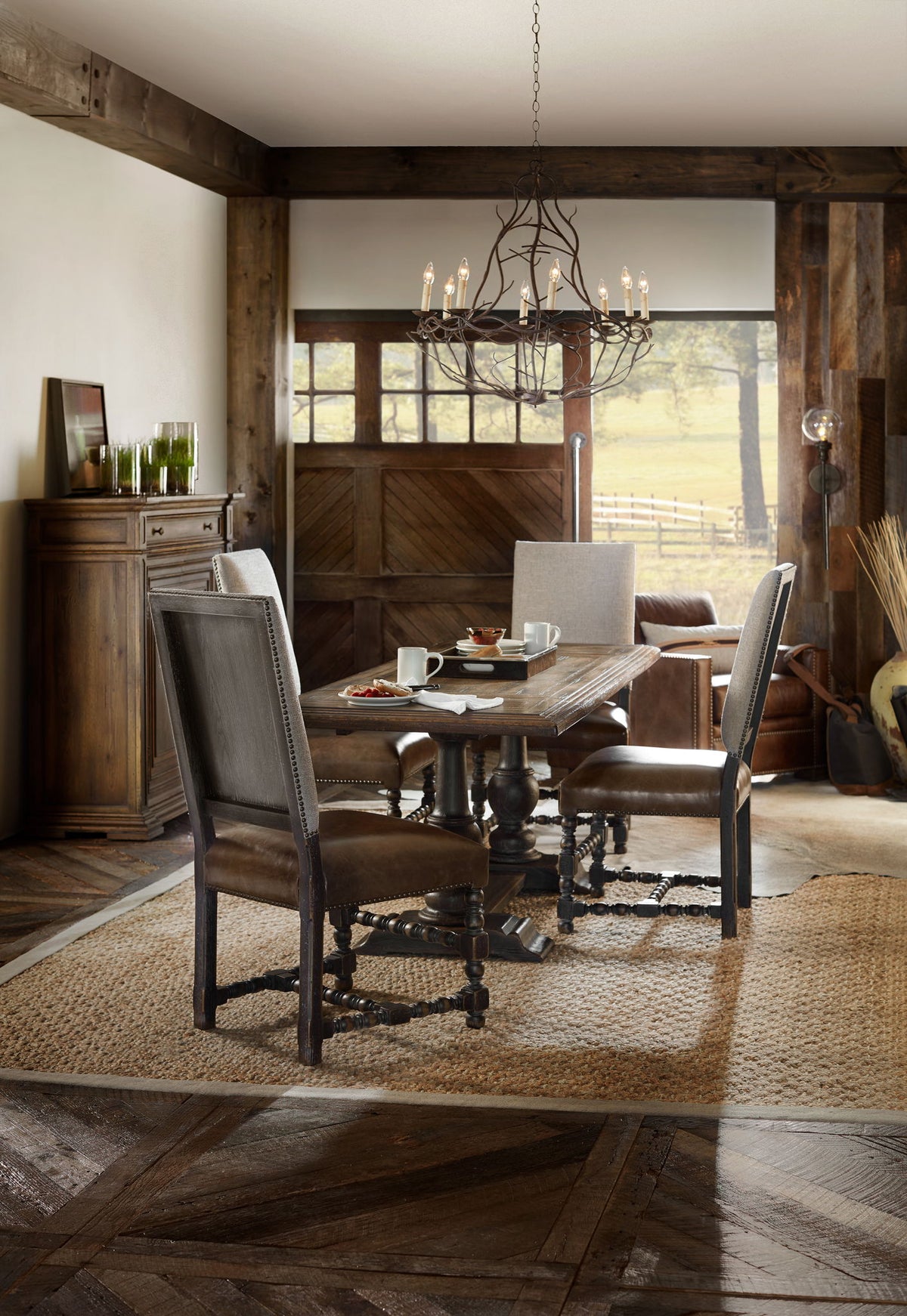 Hill Country - Comfort Upholstered Side Chair (Set of 2) - Light Brown / Dark Brown
