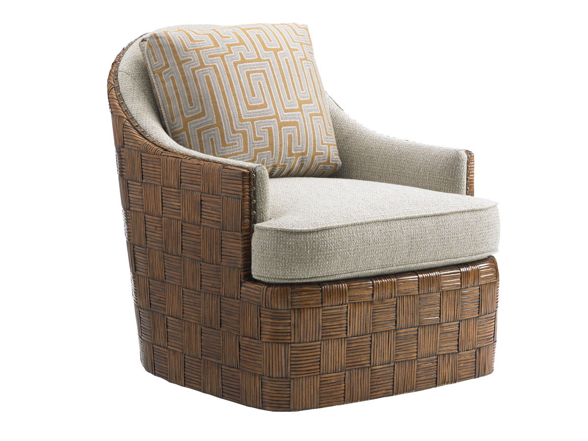 Island Fusion - Nagano Swivel Chair - Dark Brown / Beige