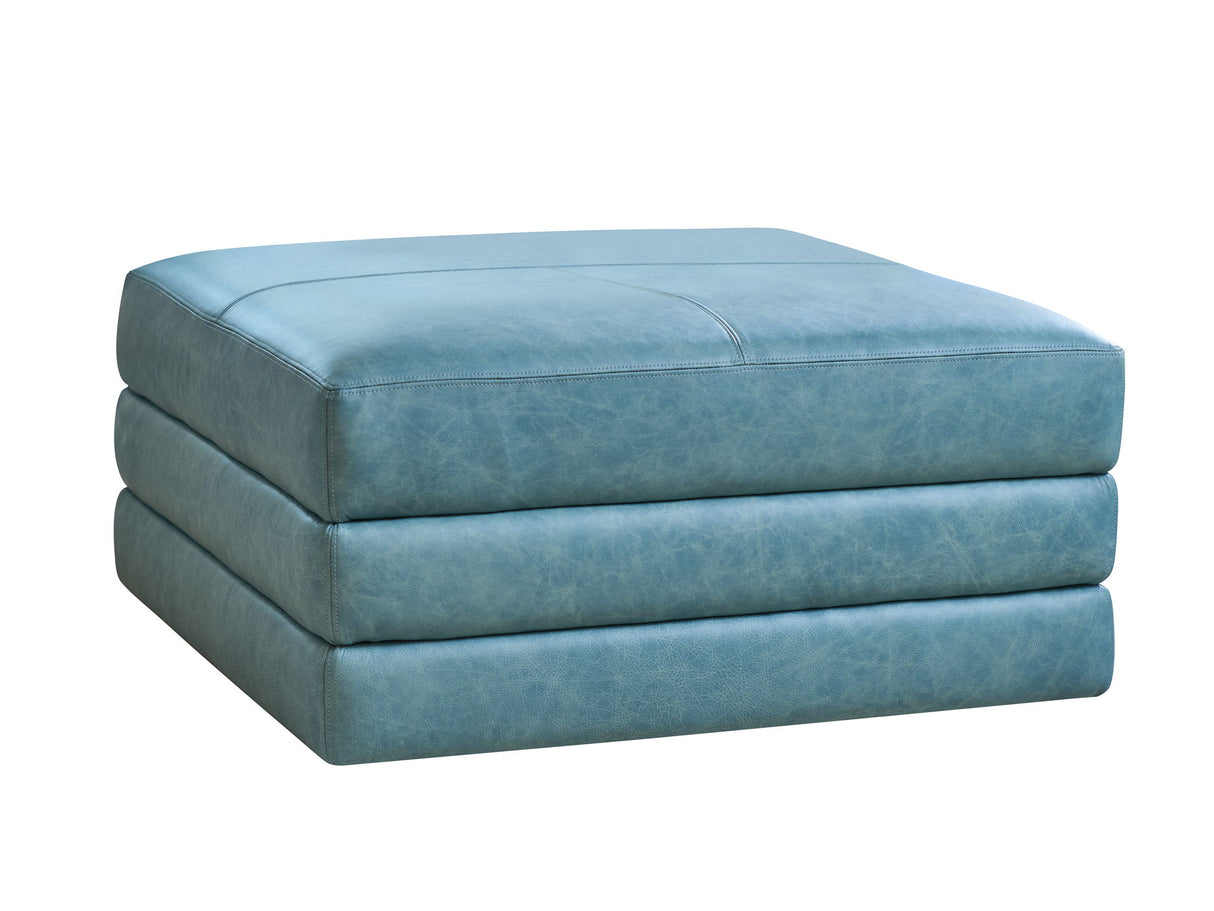 Lexington Leather - Brickell Leather Ottoman - Light Blue