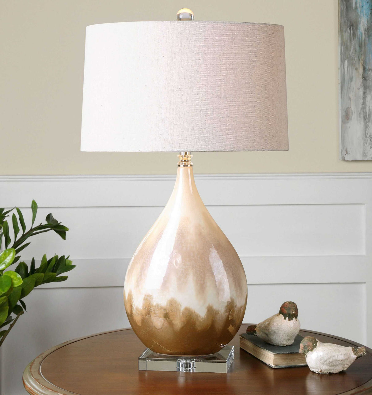 Flavian - Glazed Ceramic Lamp - Light Brown